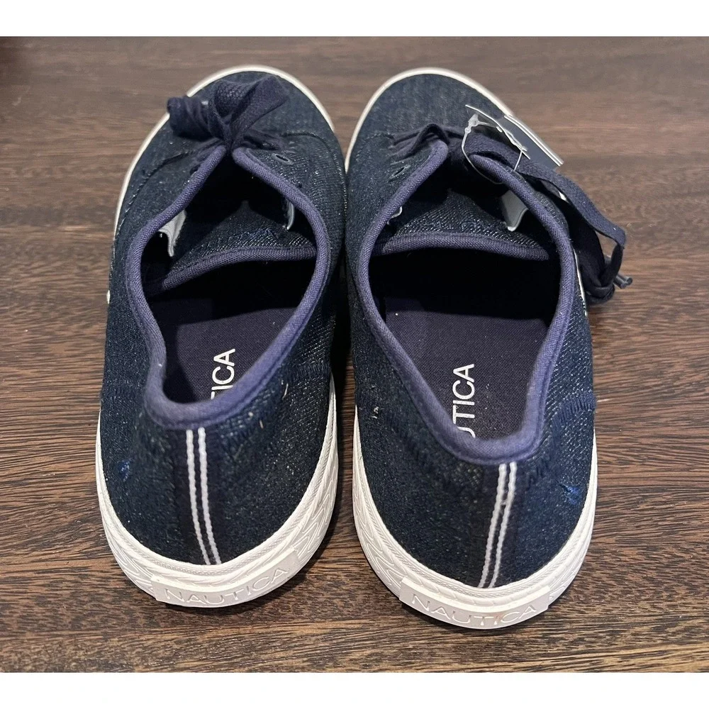 Nautica Deckloom Indigo Denim‎ textile upper Laced Oxford Men's Shoes SIZE 9.5
